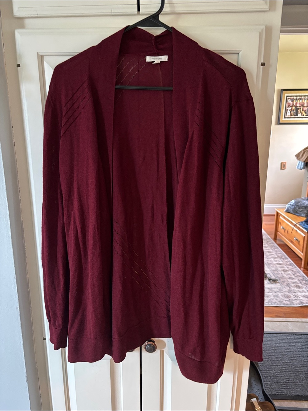 Maurices Burgundy Open-Front Women's Cardigan